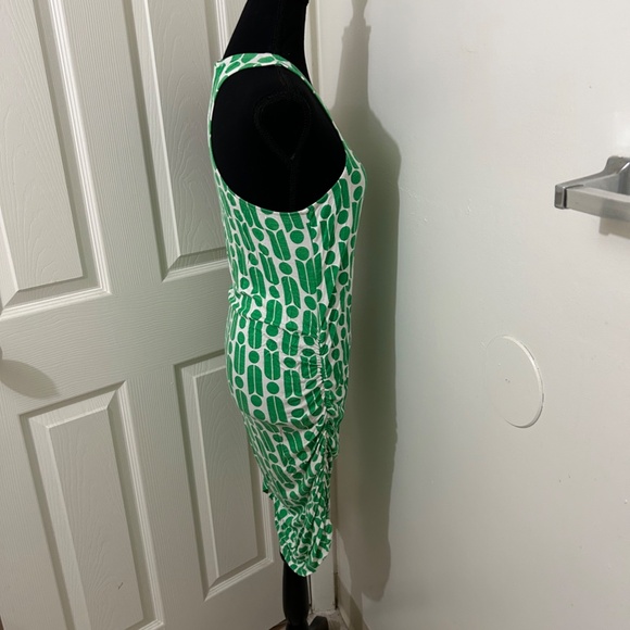 Macbeth Green and White Patterned Midi Dress Size Medium - Picture 4 of 4